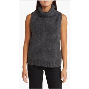 WAYF Shay Sleeveless Rib Cowl Neck Sweater Gray